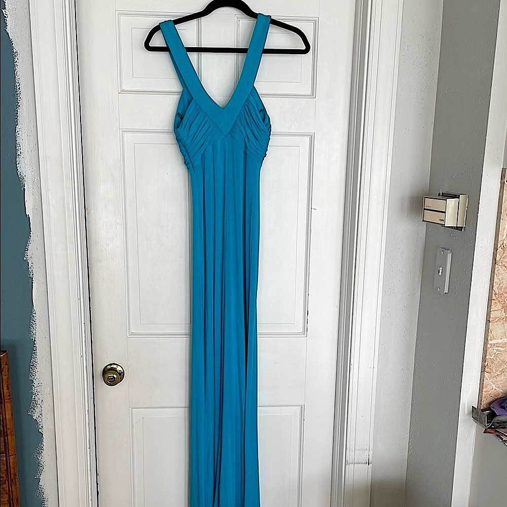 Shelli Segal Teal Maxi Dress